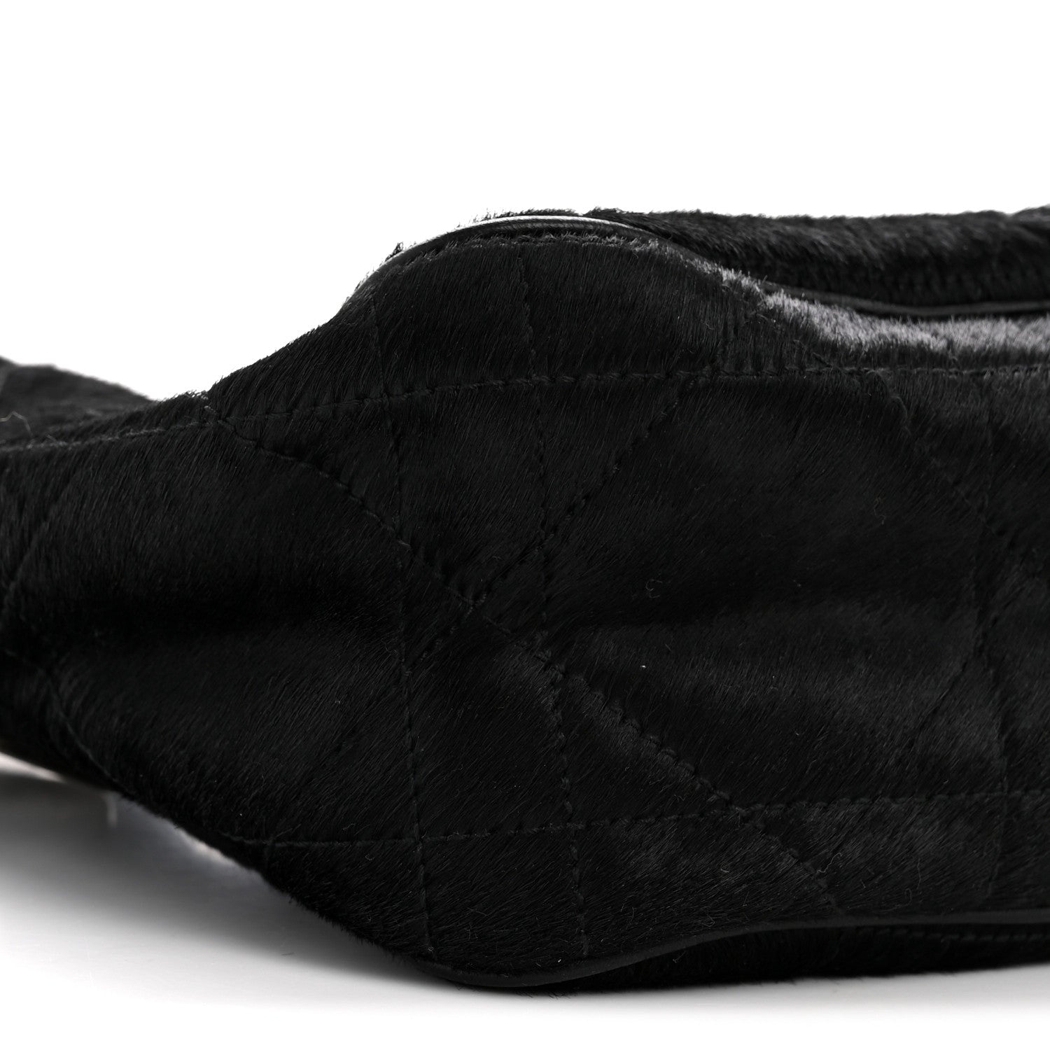 Christian Dior Pony Hair Cannage Drawstring Bag Black 9 of 12