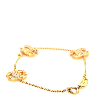 Chanel Crystal CC Chain Bracelet Gold 3 of 4