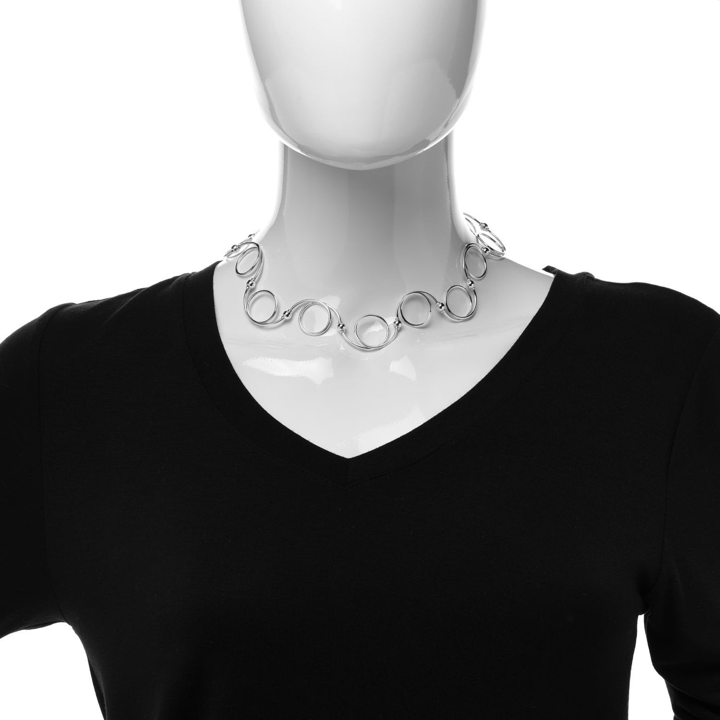 Sterling Silver Swirl Twirl Necklace