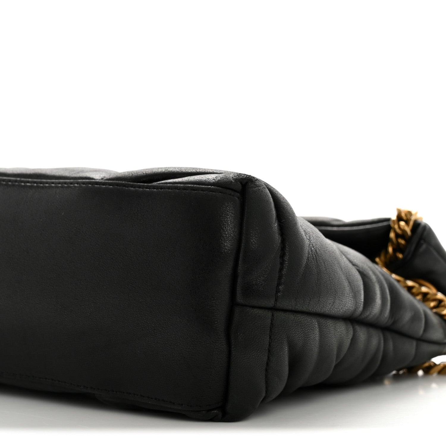 Saint Laurent Lambskin Quilted Small Loulou Puffer Monogram Chain Satchel Black 10 of 13
