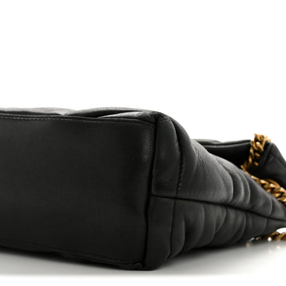 Saint Laurent Lambskin Quilted Small Loulou Puffer Monogram Chain Satchel Black 10 of 13