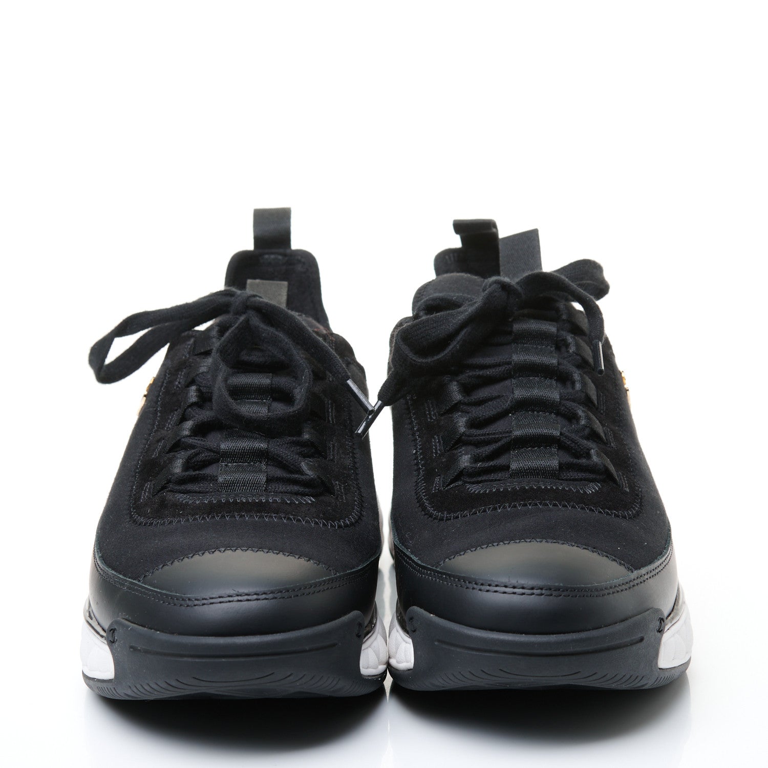 Chanel Velvet Calfskin Mixed Fibers CC Sneakers 41 Black 2 of 13