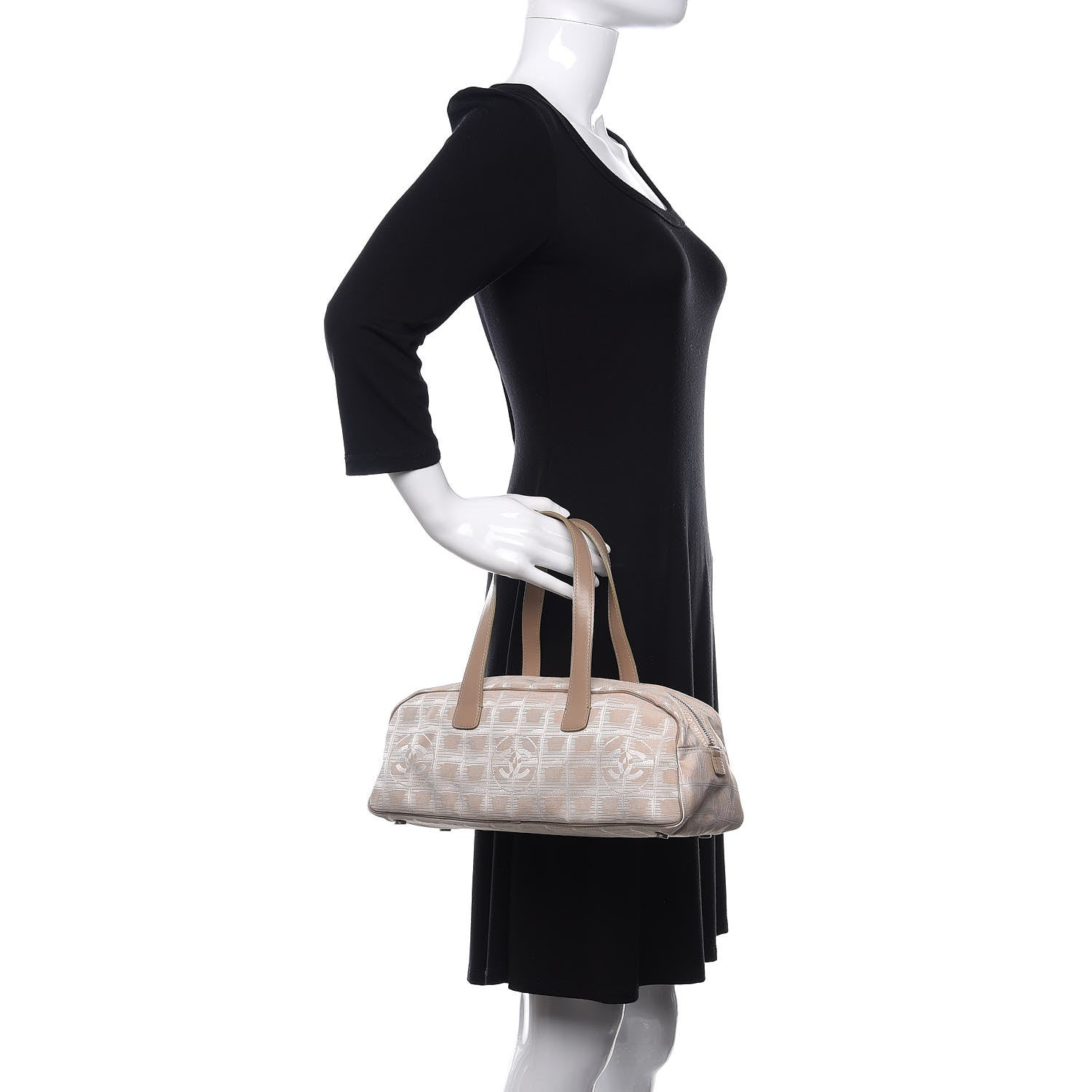 Chanel Nylon Travel Bowler Beige 2 of 11