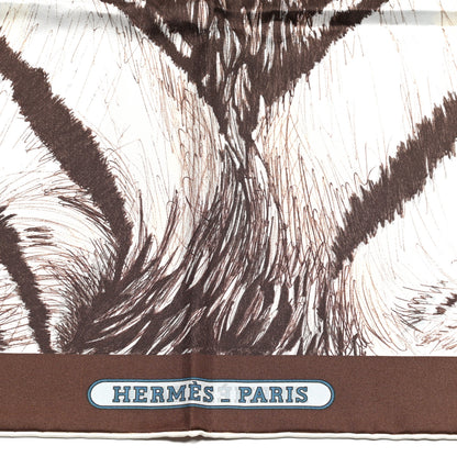 Hermes Silk Tigre Royal Double Face Scarf 90 Marron White Multicolor 2 of 5
