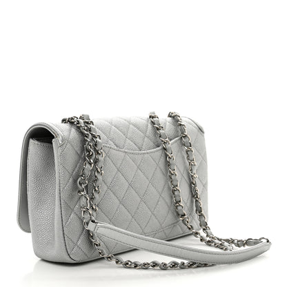 Chanel Metallic Caviar Quilted Medium CC Filigree Flap Silver 3 of 10