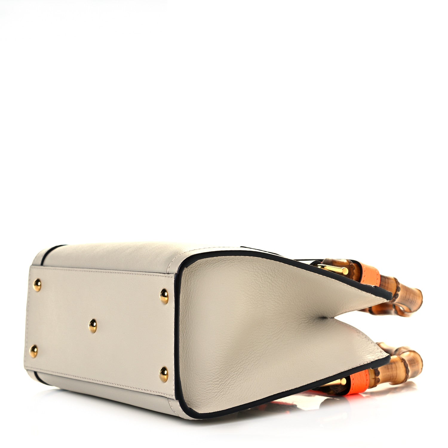 Gucci Wonka Grain Calfskin Mini Diana Tote Bag Mystic White Orange Fluo 6 of 8