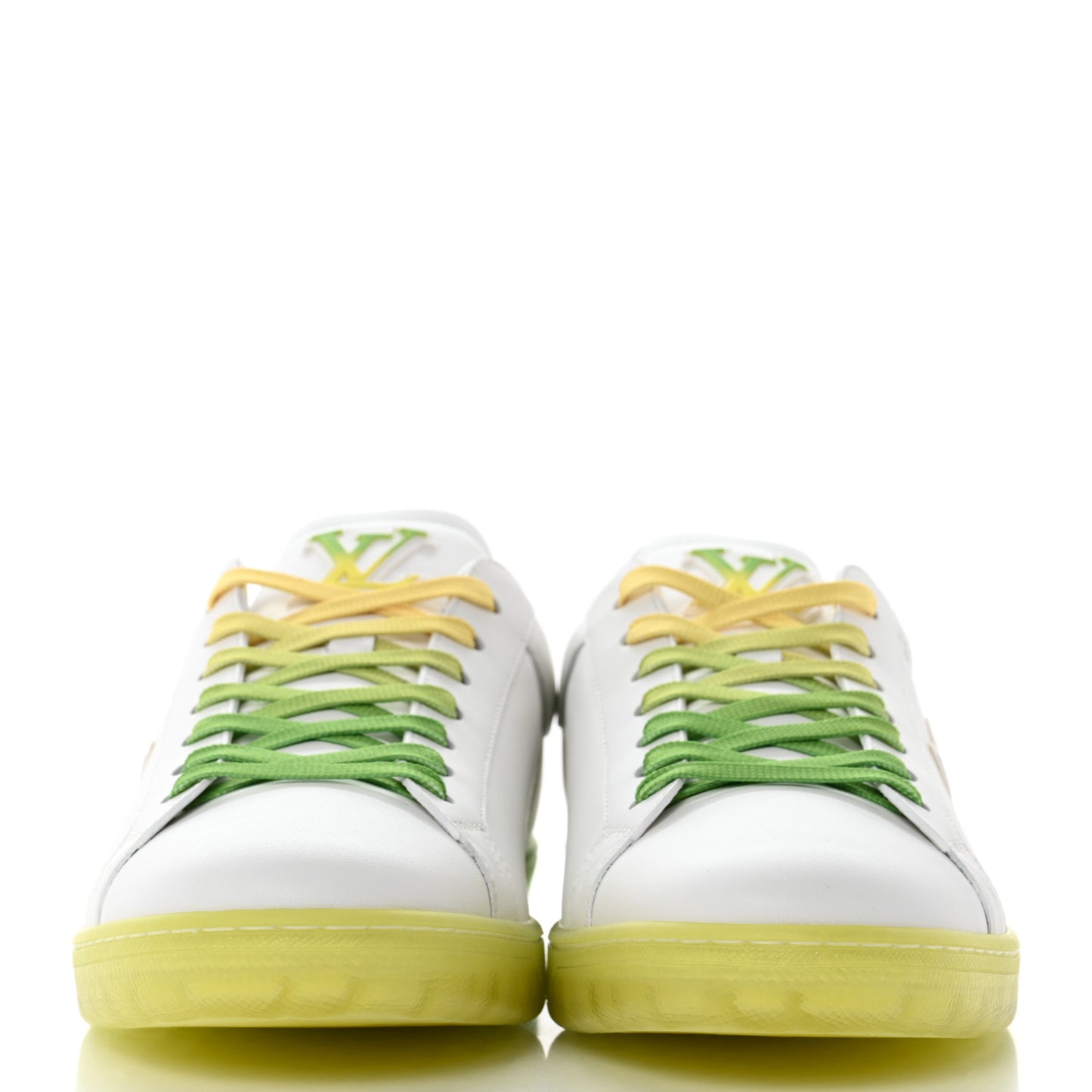 Calfskin Mens Luxembourg Samothrace Sneakers 7 White Yellow Green