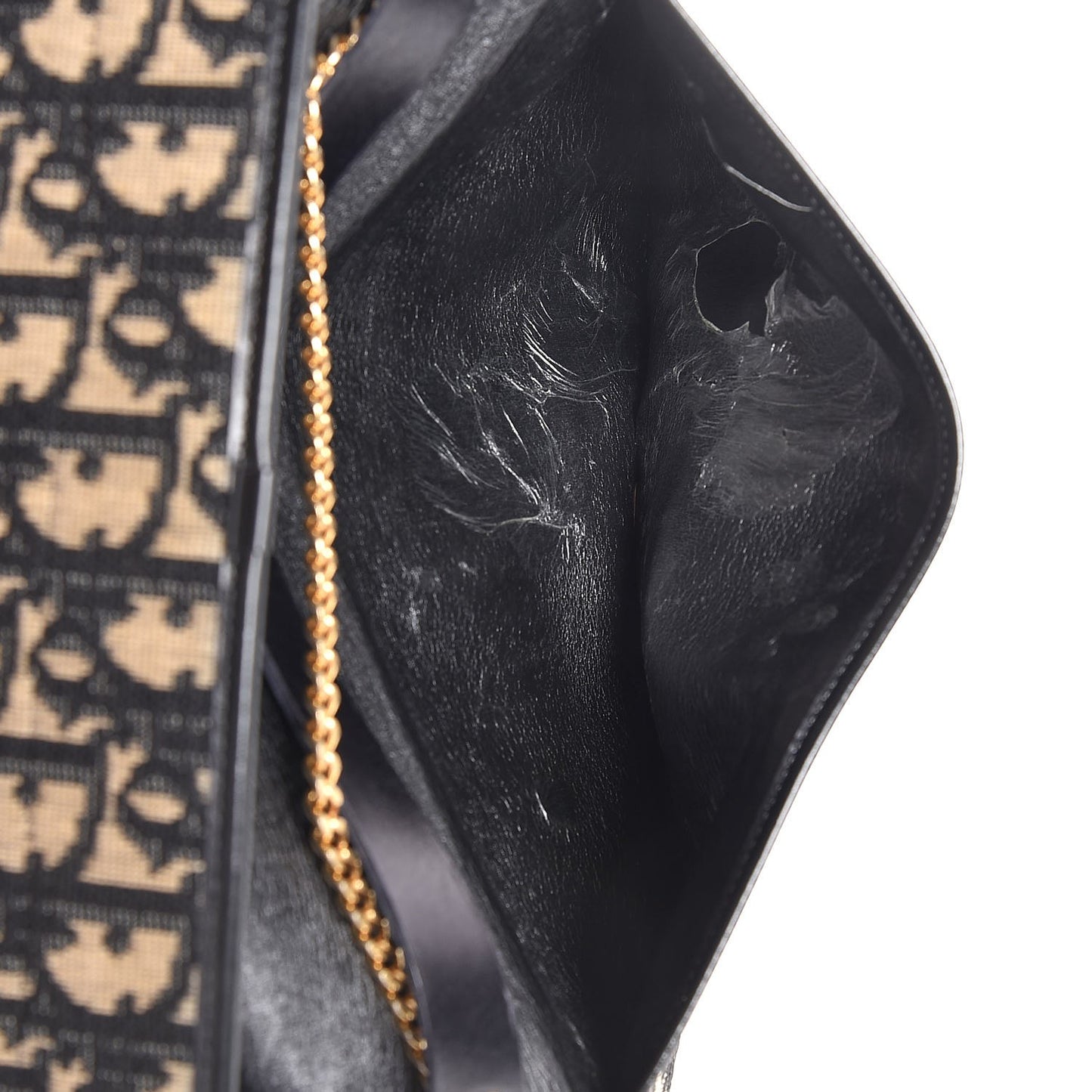 Monogram Chain Flap Black