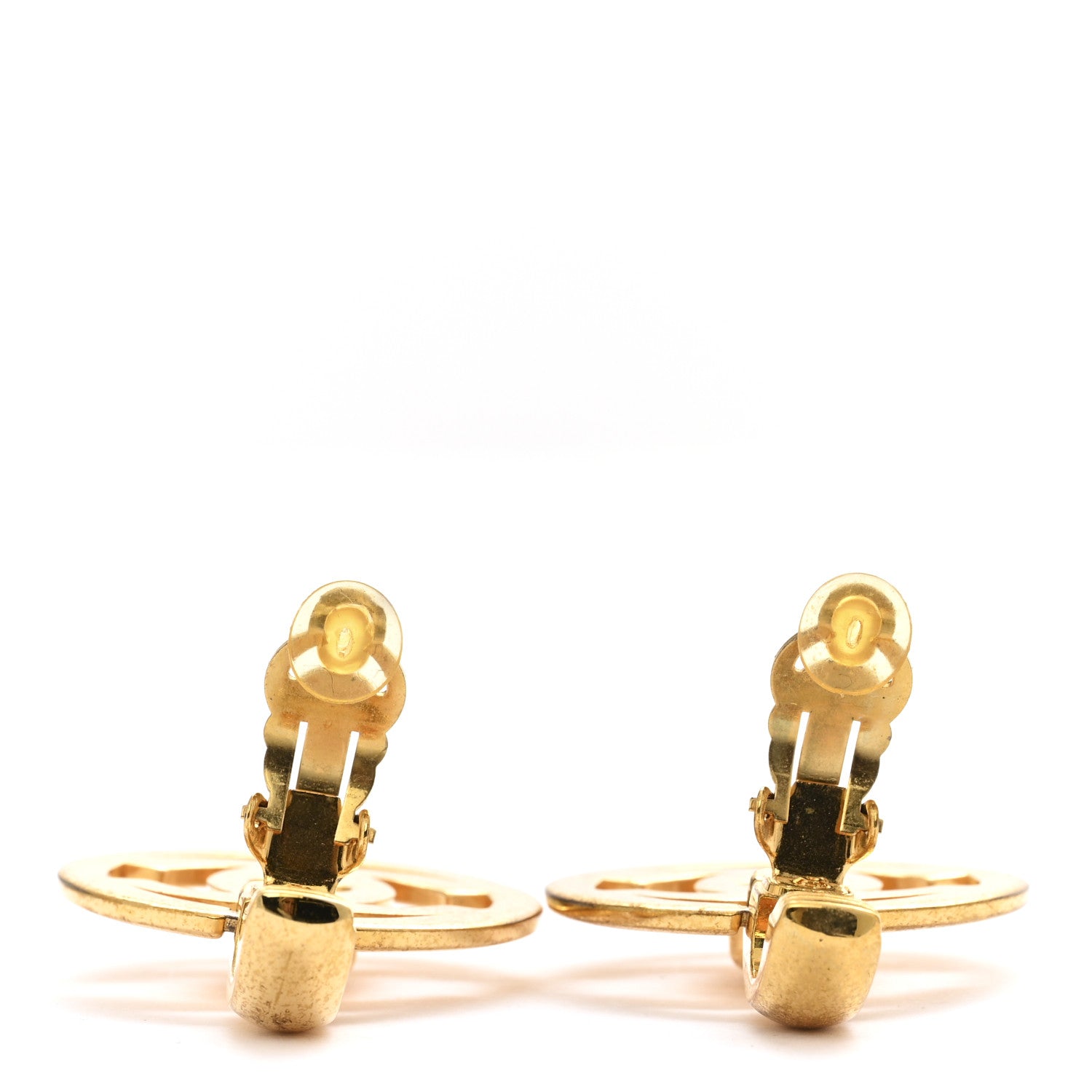 Chanel Metal CC Turnlock Clip On Earrings Gold 3 of 4