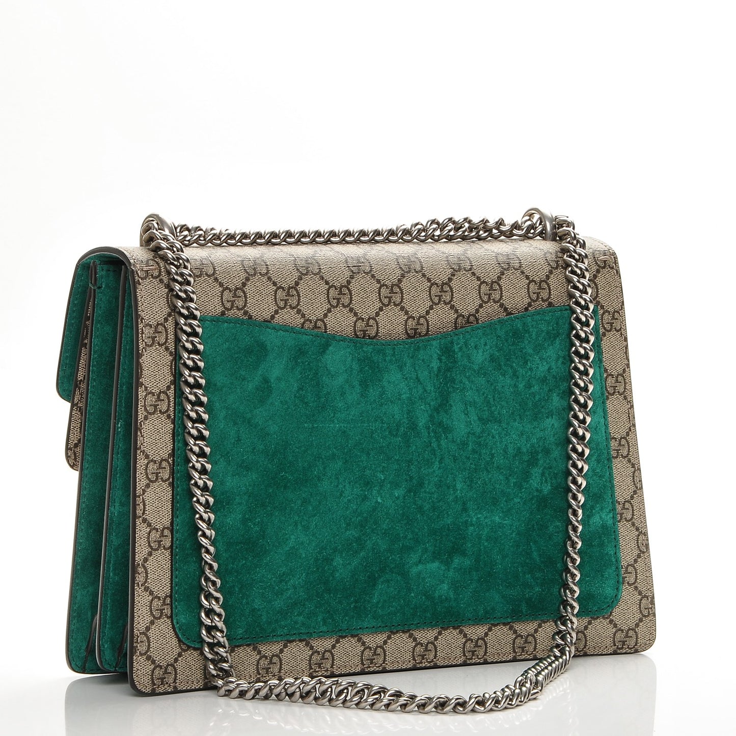 GG Supreme Monogram Embroidered Medium Dionysus Shoulder Bag Emerald