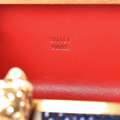 Alexander McQueen Suede Swarovski Crystal Pearl Britannia Skull Box Clutch Red Blue 9 of 13
