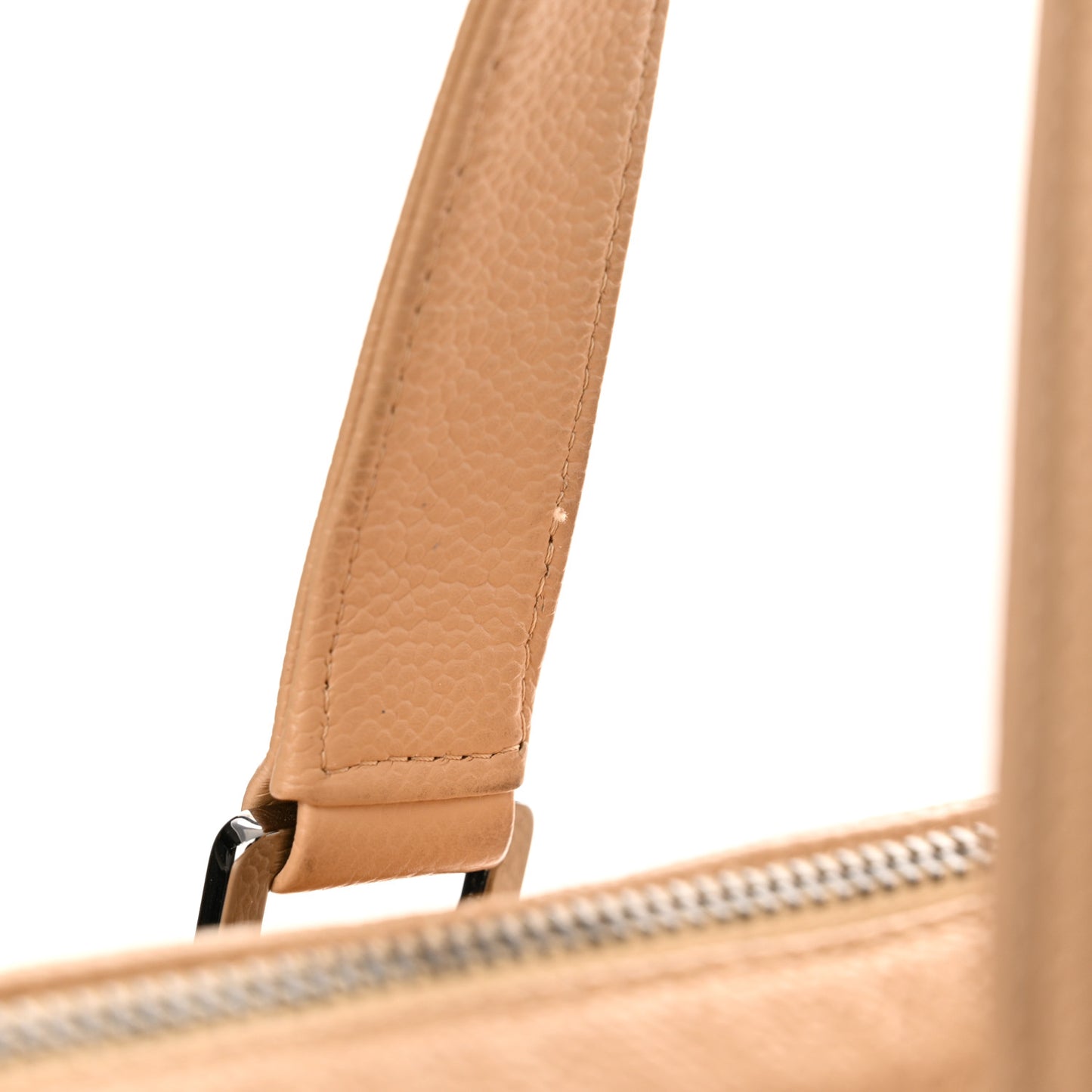 Caviar Square Stitched Large Tote Beige