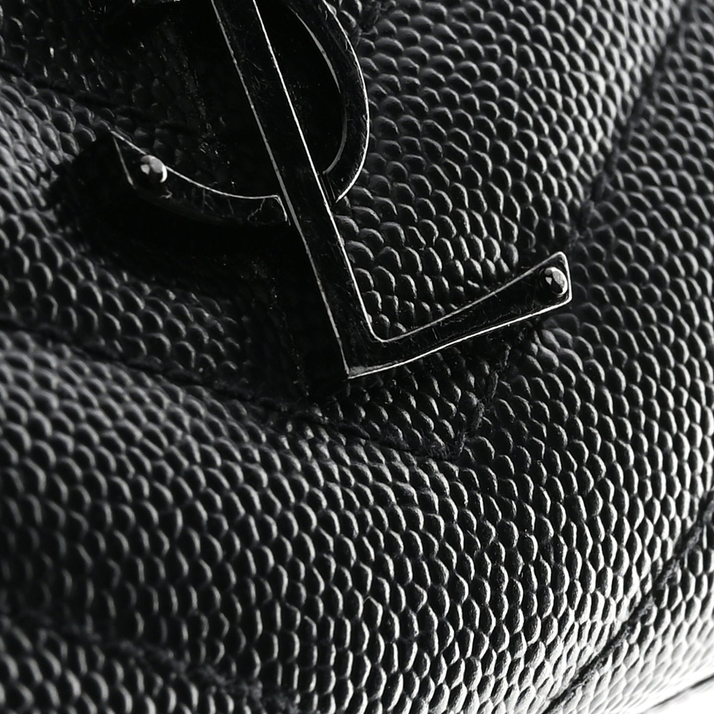 Grain De Poudre Matelasse Chevron Monogram Monochrome Zip Around Wallet Black
