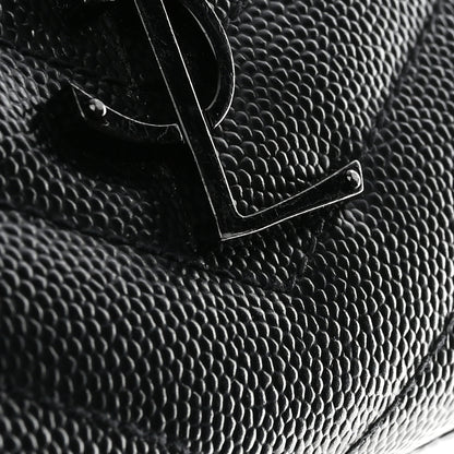 Saint Laurent Grain De Poudre Matelasse Chevron Monogram Monochrome Zip Around Wallet Black 8 of 10