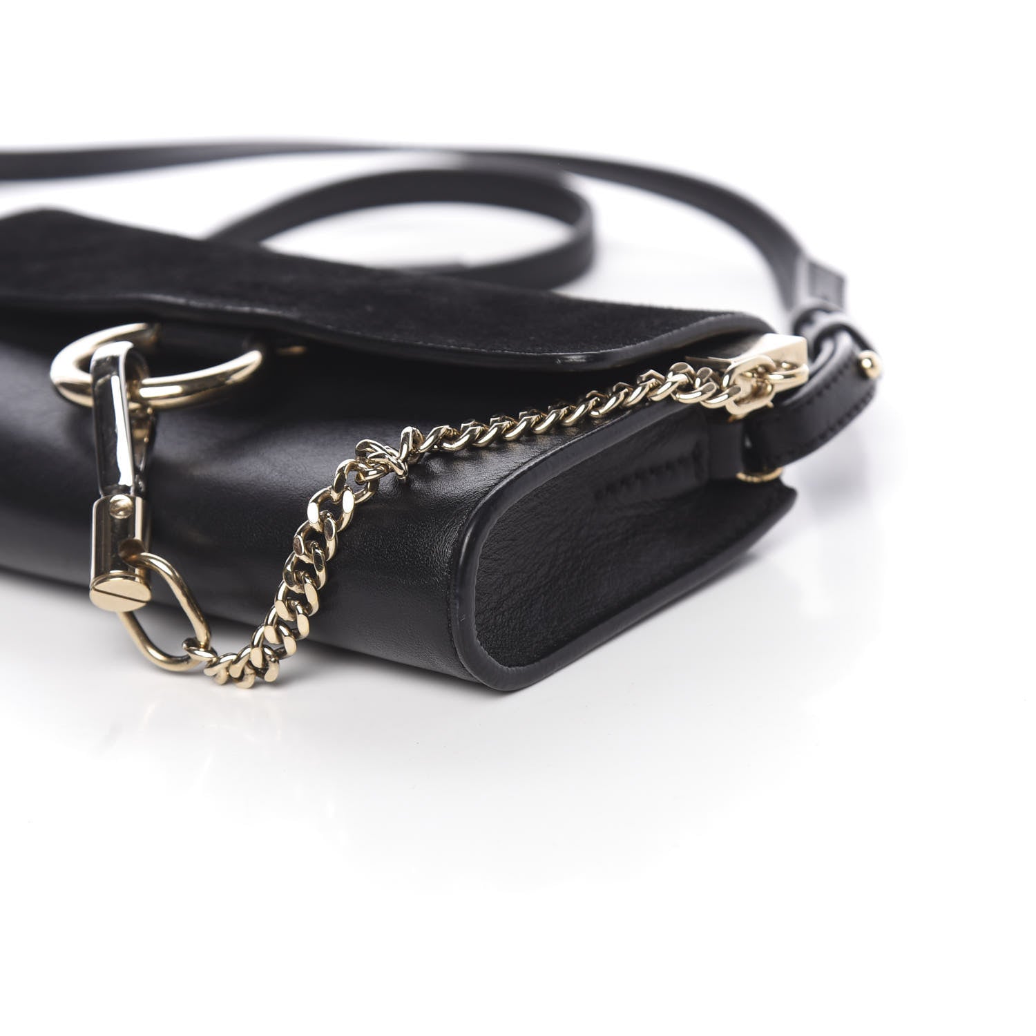 Chloe Suede Calfskin Mini Faye Shoulder Bag Black 8 of 9