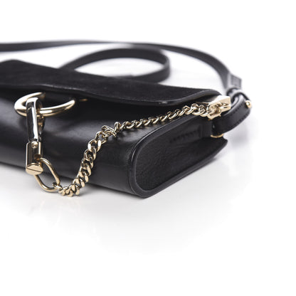 Chloe Suede Calfskin Mini Faye Shoulder Bag Black 8 of 9