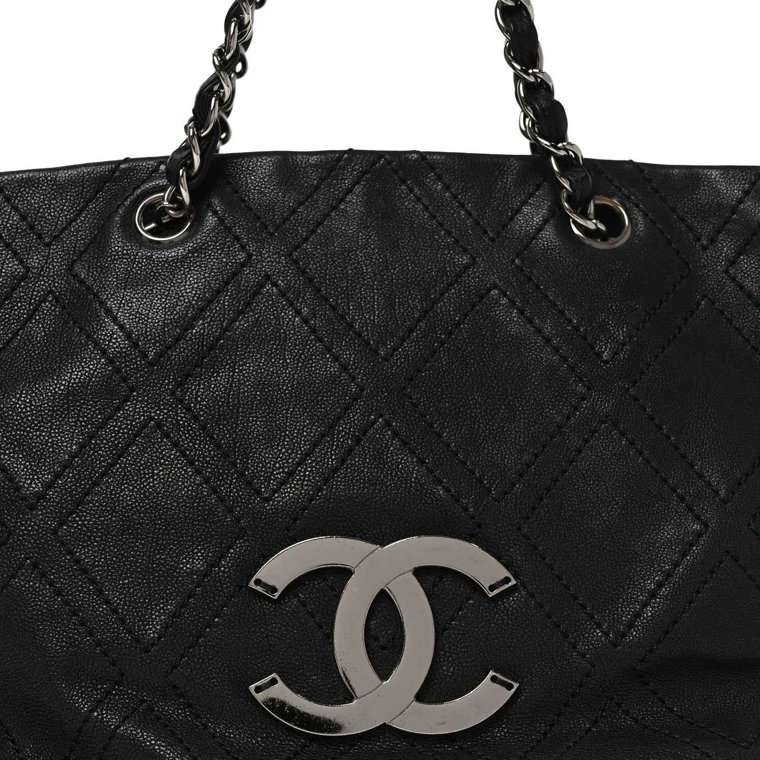 Chanel Calfskin Small Diamond Stitch Tote Black 8 of 10