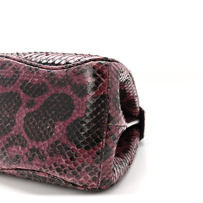 Gucci Snakeskin Bamboo Medium Lady Lock Top Handle Bag Purple 10 of 10