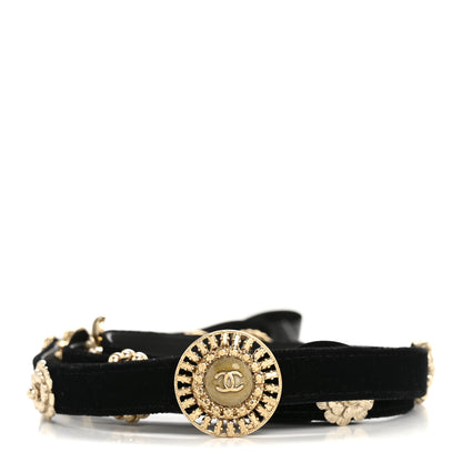 Chanel Velvet CC Belt Black Gold 1 of 4