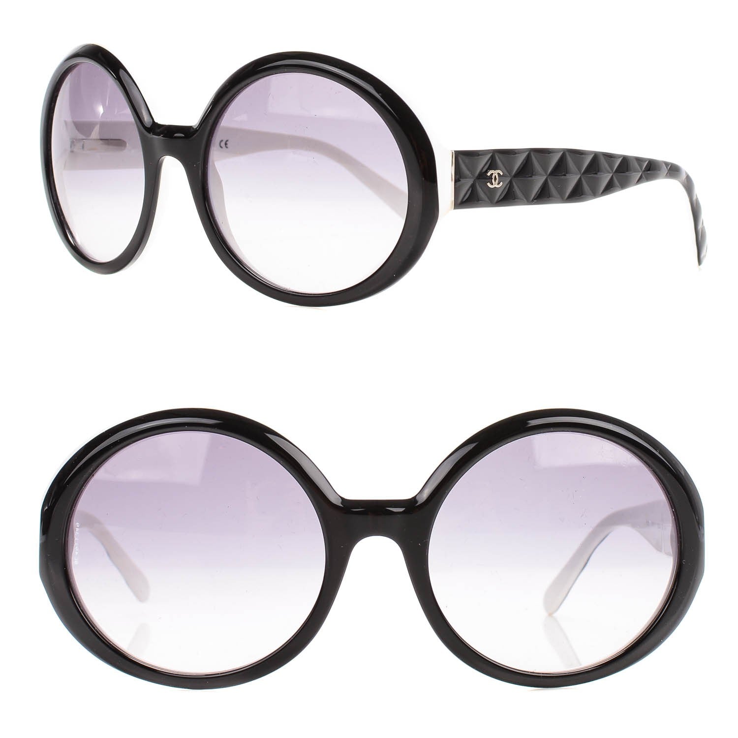 Chanel Quilted CC Mod Sunglasses 5120 Black White 1 of 5