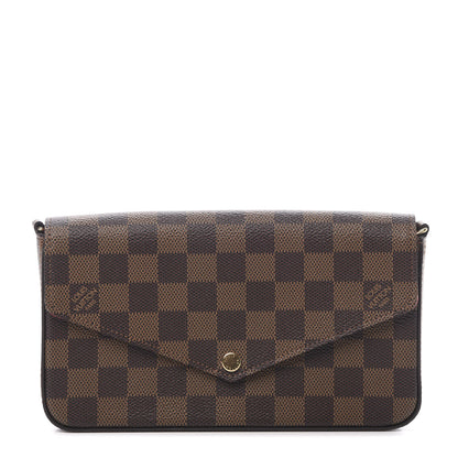 Louis Vuitton Damier Ebene Pochette Felicie Chain Wallet 1 of 7