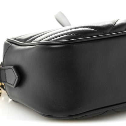 Gucci Calfskin Matelasse Small GG Marmont Chain Shoulder Bag Black 9 of 11