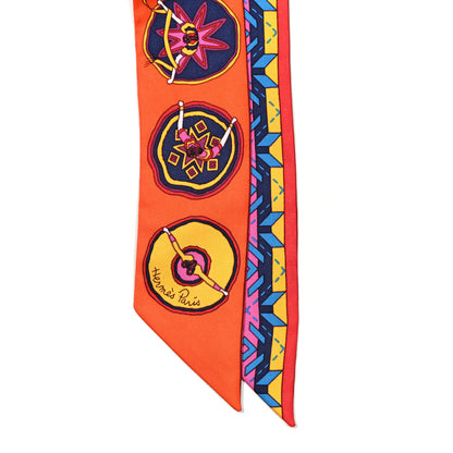 Hermes Silk Belles du Mexique Twilly Capucine Bouton D'or Violet 2 of 4