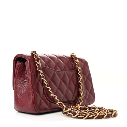 Chanel Caviar Quilted Mini Rectangular Flap Dark Red 3 of 10