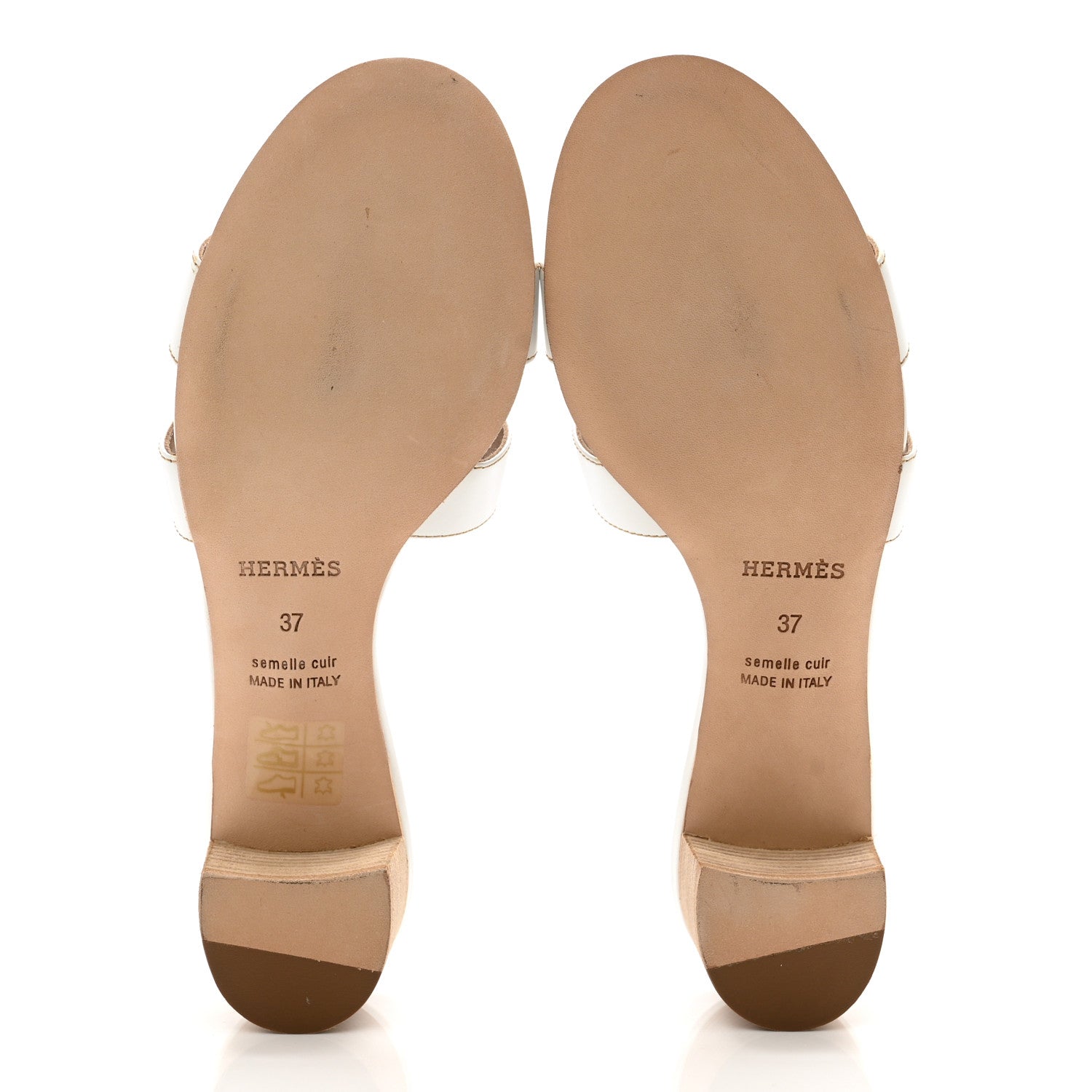 Hermes Calfskin Oasis Sandals 37 White 5 of 10