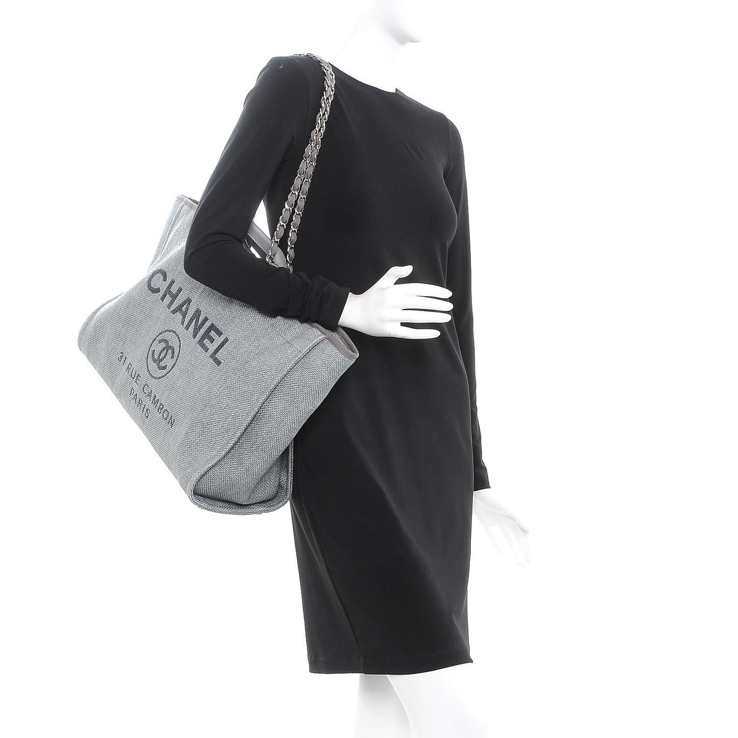 Canvas Large Deauville Tote Grey