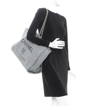 Chanel Canvas Large Deauville Tote Grey 2 of 8