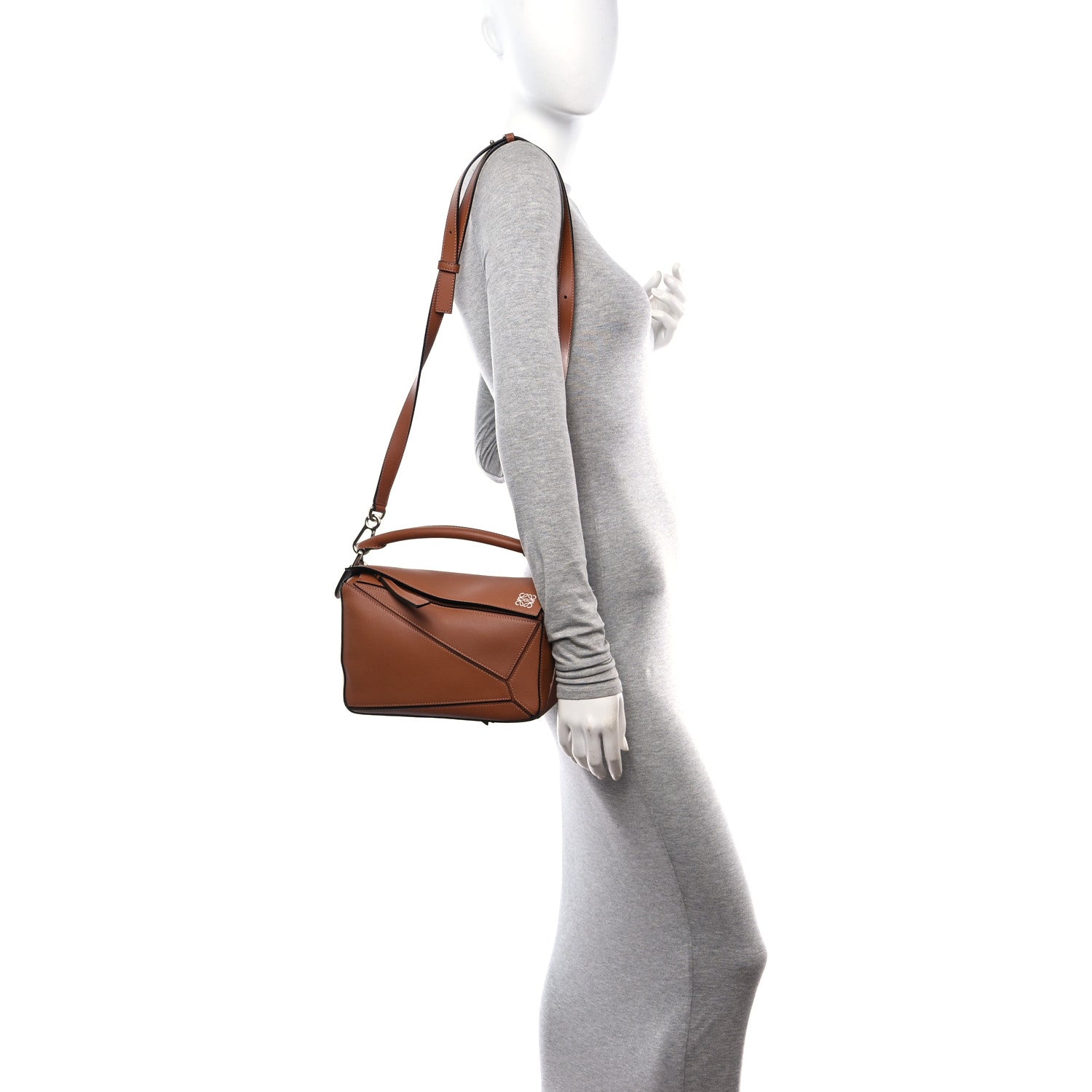 Loewe Calfskin Small Puzzle Bag Tan 2 of 9