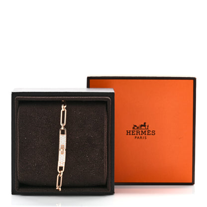 Hermes 18K Rose Gold Diamond Pave Kelly Chaine Choker Necklace 6 of 6