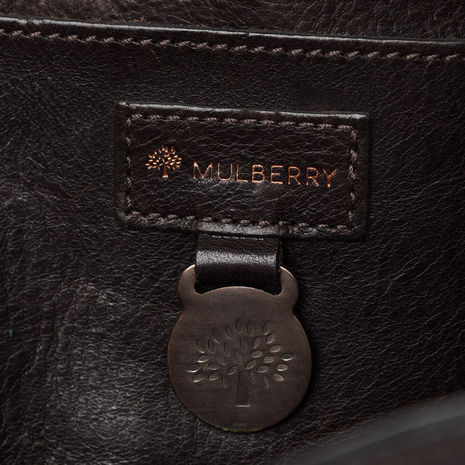 Mulberry Grained Calfskin Tooled Darwin Bayswater Chocolate 6 of 11