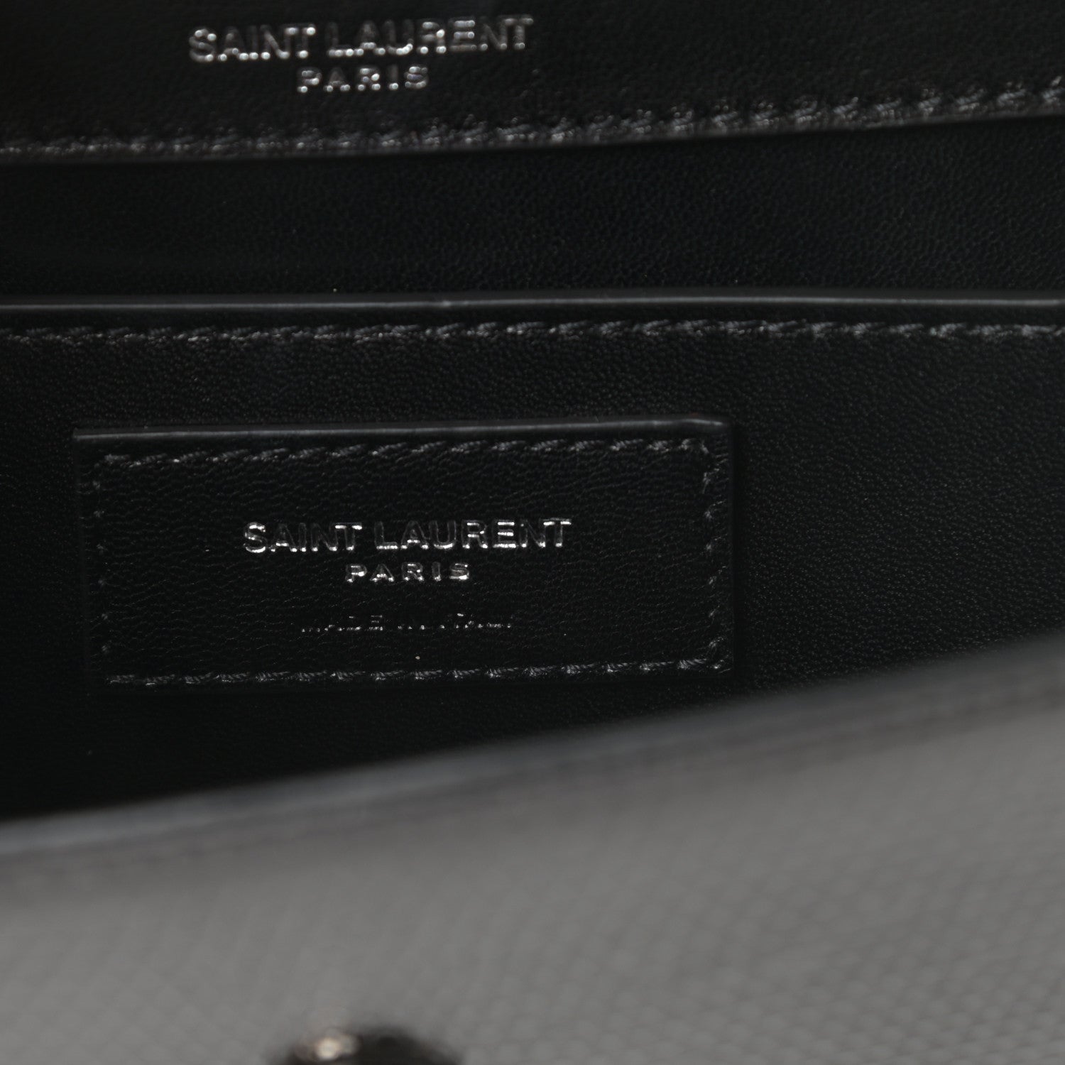 Saint Laurent Calfskin Lizard Embossed Small Pochette Black 6 of 11