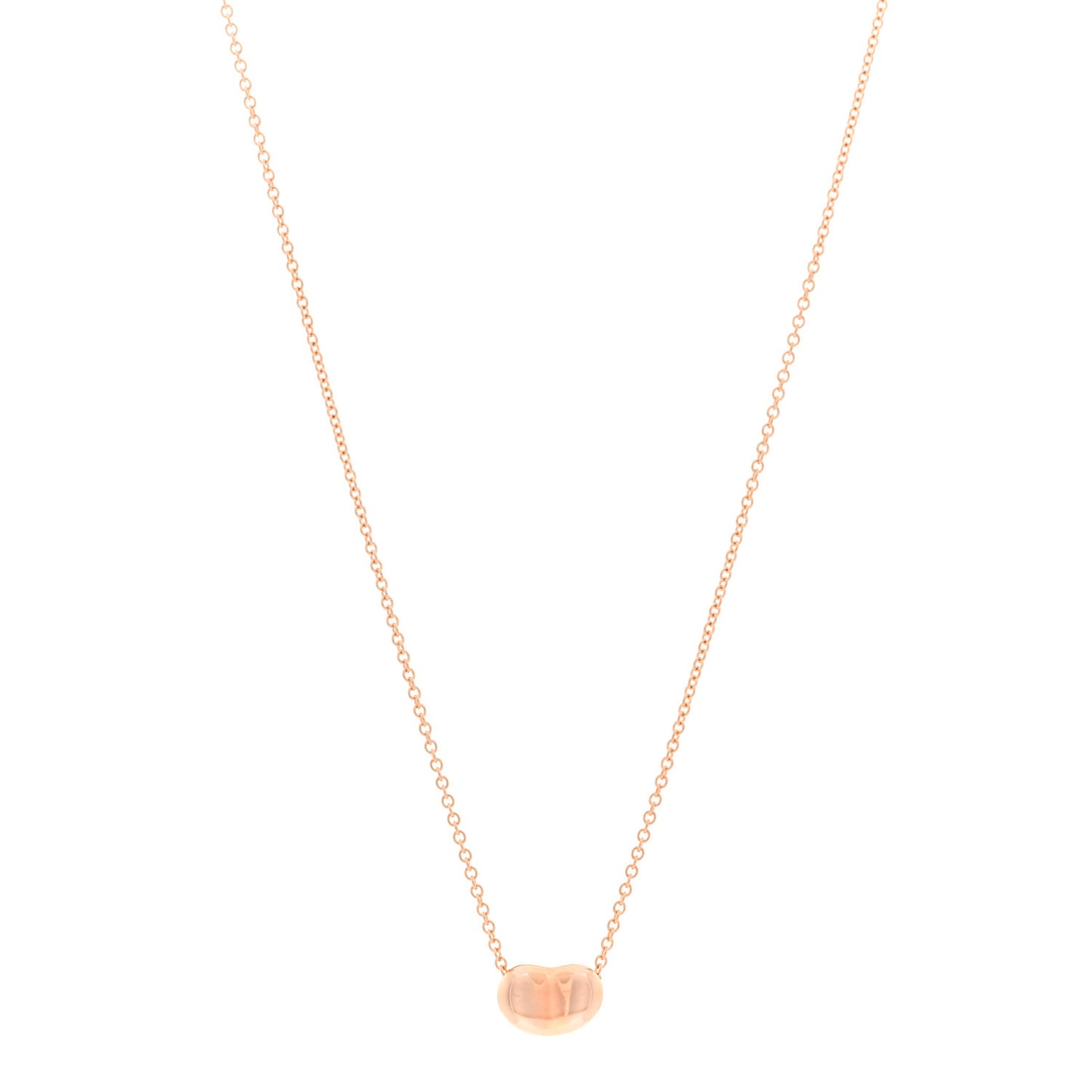 18K Rose Gold 9mm Elsa Peretti Bean Pendant Necklace