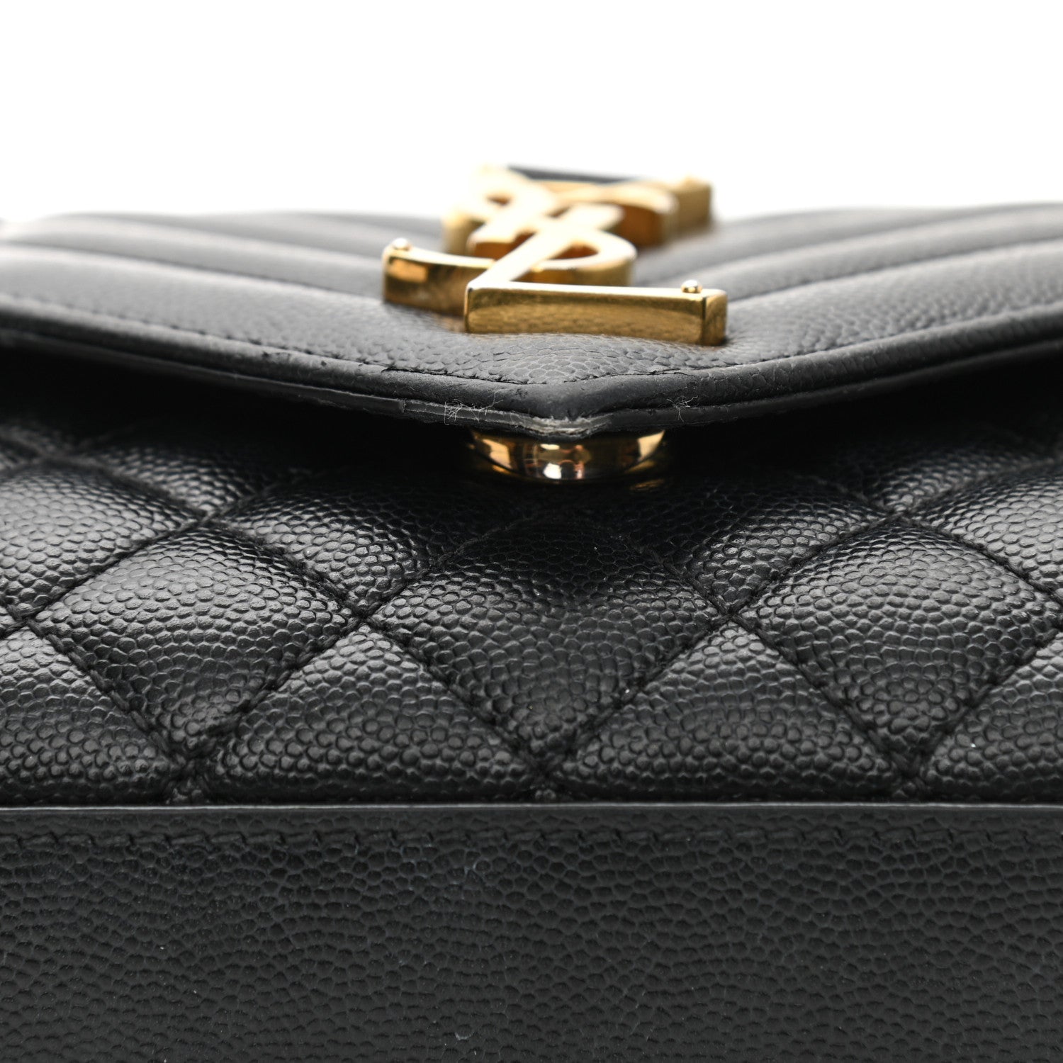 Saint Laurent Grain De Poudre Textured Mixed Matelasse Triquilt Small Monogram Satchel Black 13 of 13