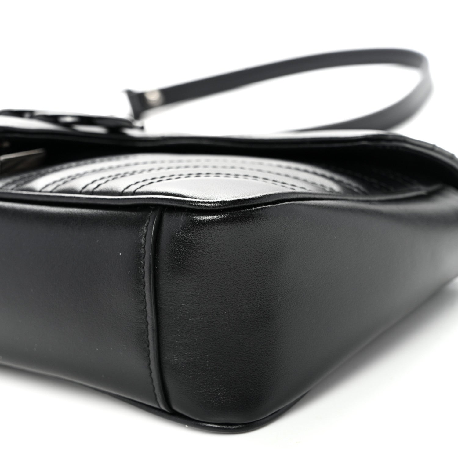 Gucci Calfskin Matelasse Monochrome Small GG Marmont Shoulder Bag Black 10 of 10