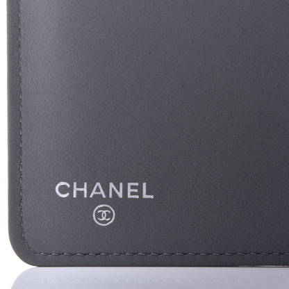 Chanel Calfskin Chevron Quilted Boy Yen Wallet Grey 8 of 12
