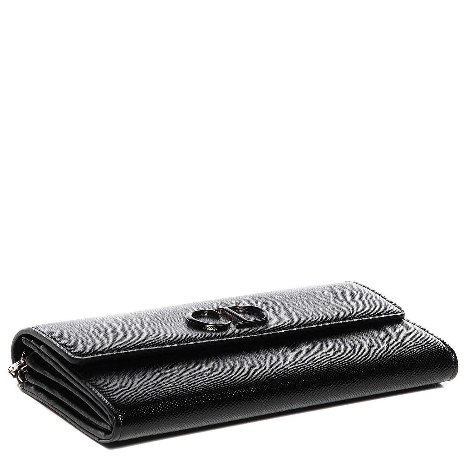 Christian Dior Grained Calfskin Mania Rendez-Vous Chain Wallet Black 4 of 7