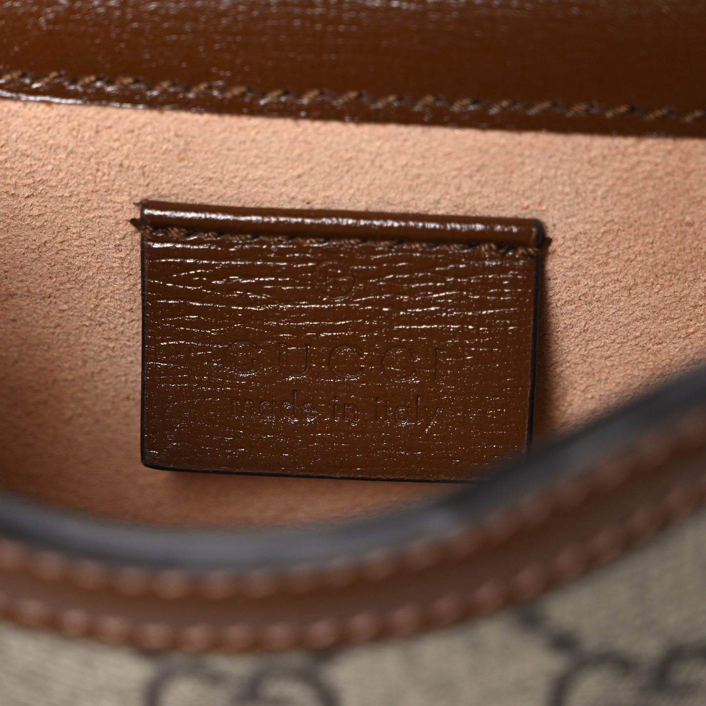 GG Supreme Monogram Mini Horsebit 1955 Crossbody Bag Beige Brown Sugar