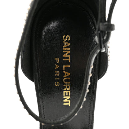 Saint Laurent Calfskin Studded Opyum Sandals 37 Black 7 of 9