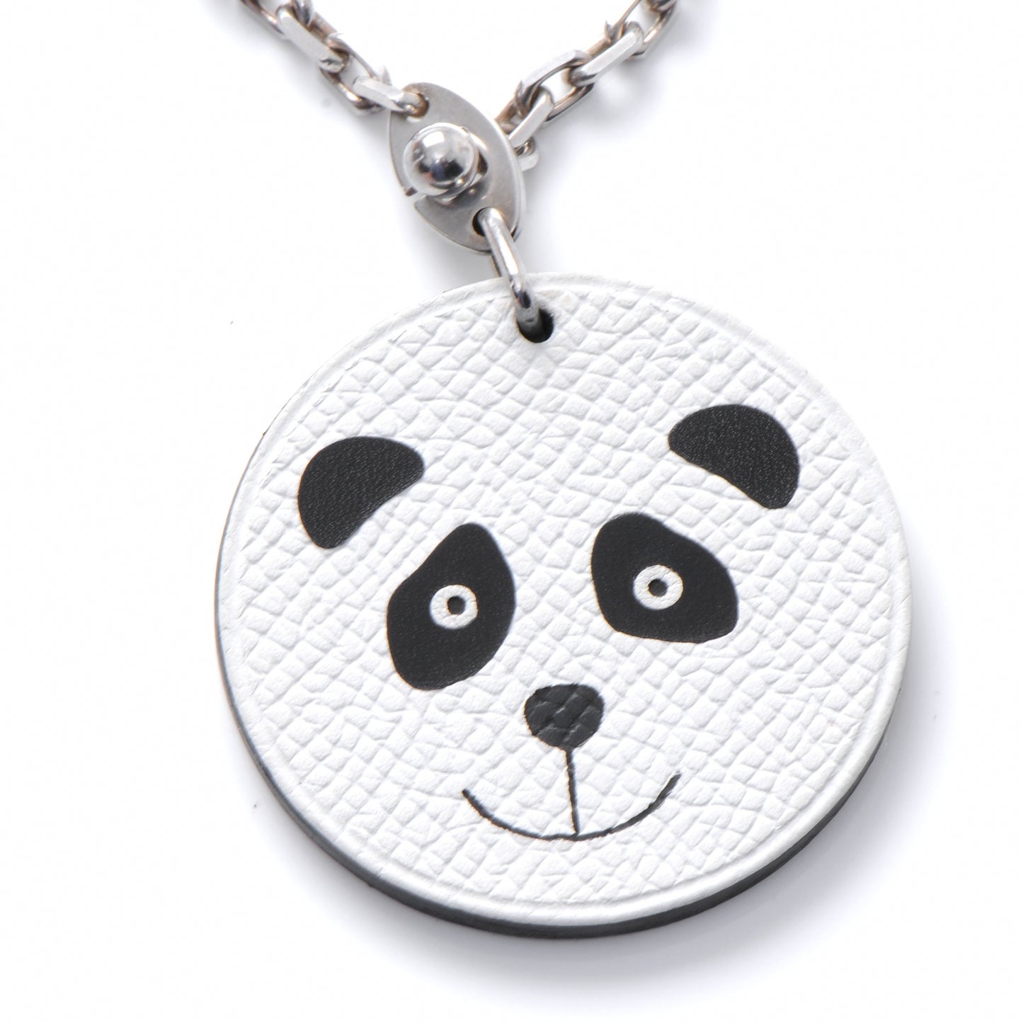 Epsom Panda Key Chain Bag Charm Noir and Blanc