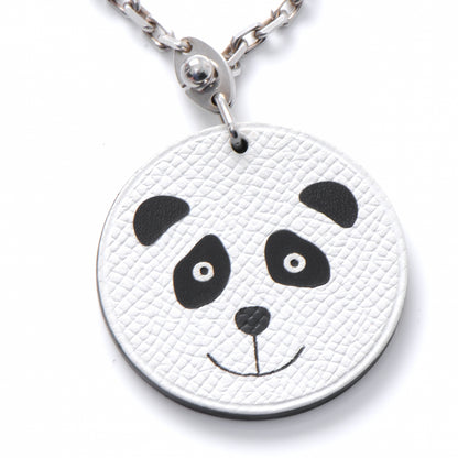 Hermes Epsom Panda Key Chain Bag Charm Noir and Blanc 3 of 6