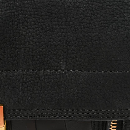 3.1 Phillip Lim Nubuck Crocodile Embossed Medium Pashli Satchel Black 13 of 18