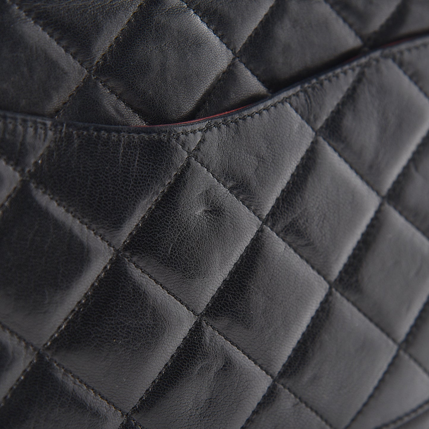 Lambskin Quilted Medium Double Flap Black