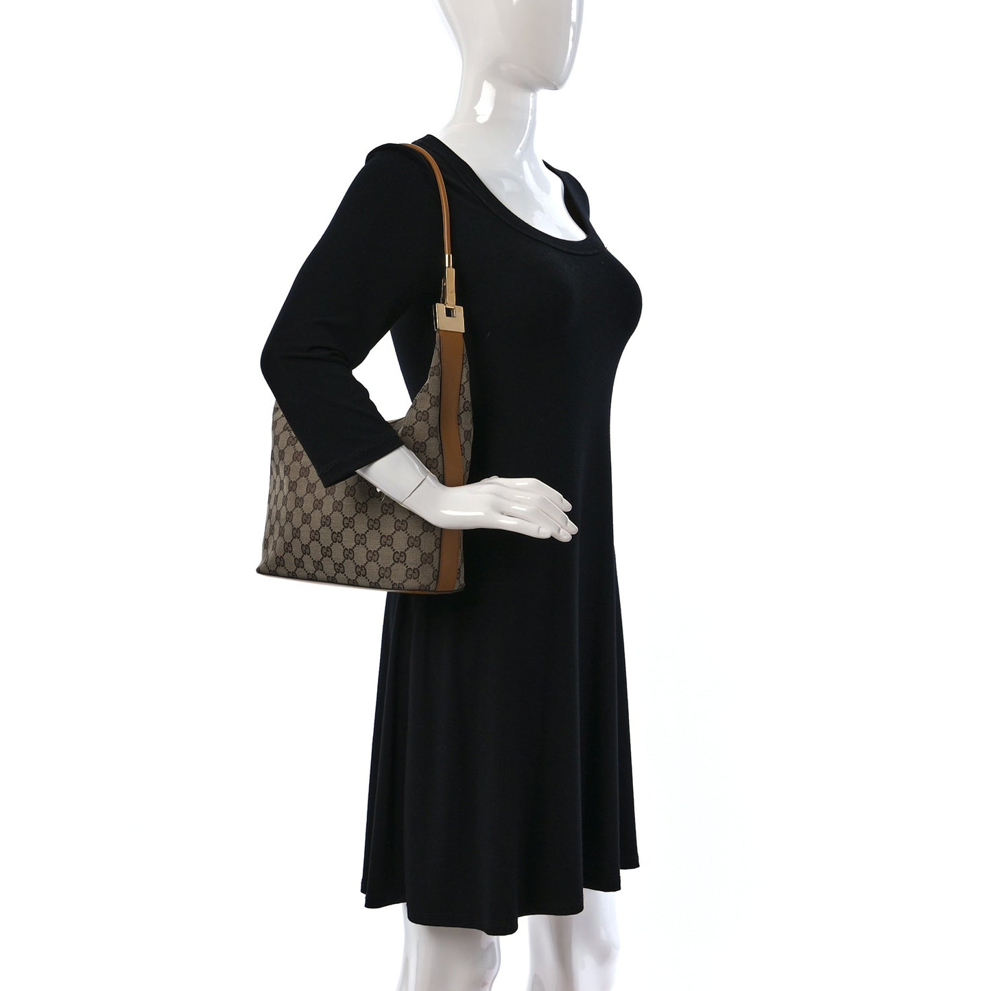 Monogram GG Clasp Hobo Tan
