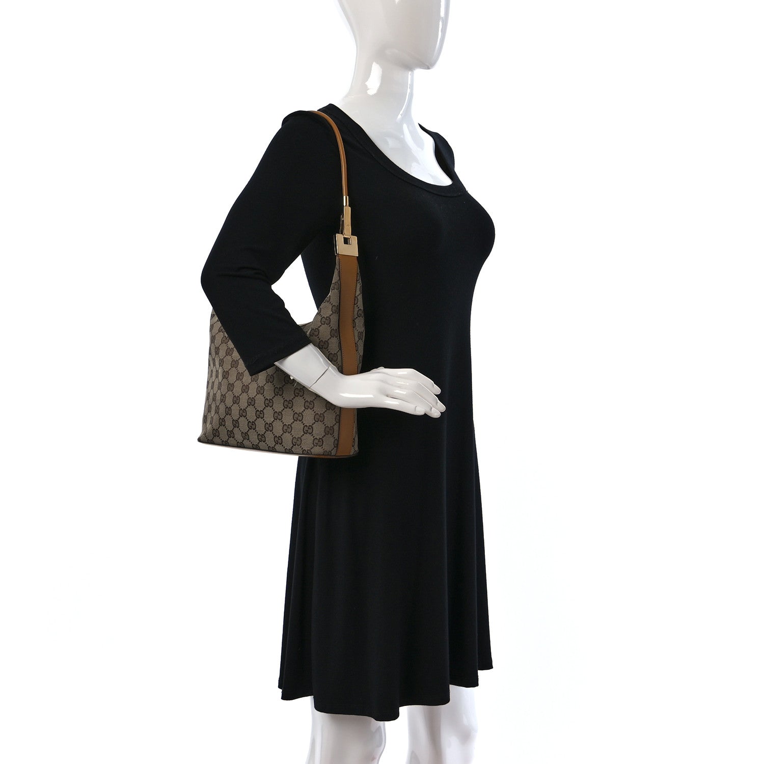Gucci Monogram GG Clasp Hobo Tan 2 of 9