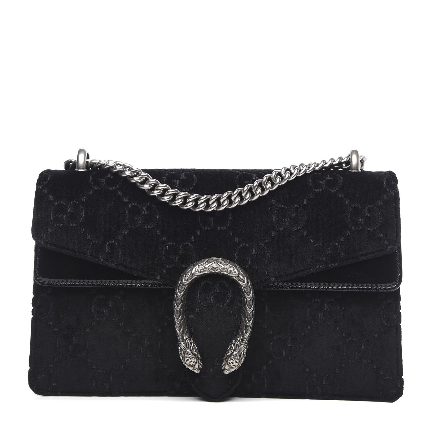 Velvet GG Monogram Small Dionysus Shoulder Bag Blue Black