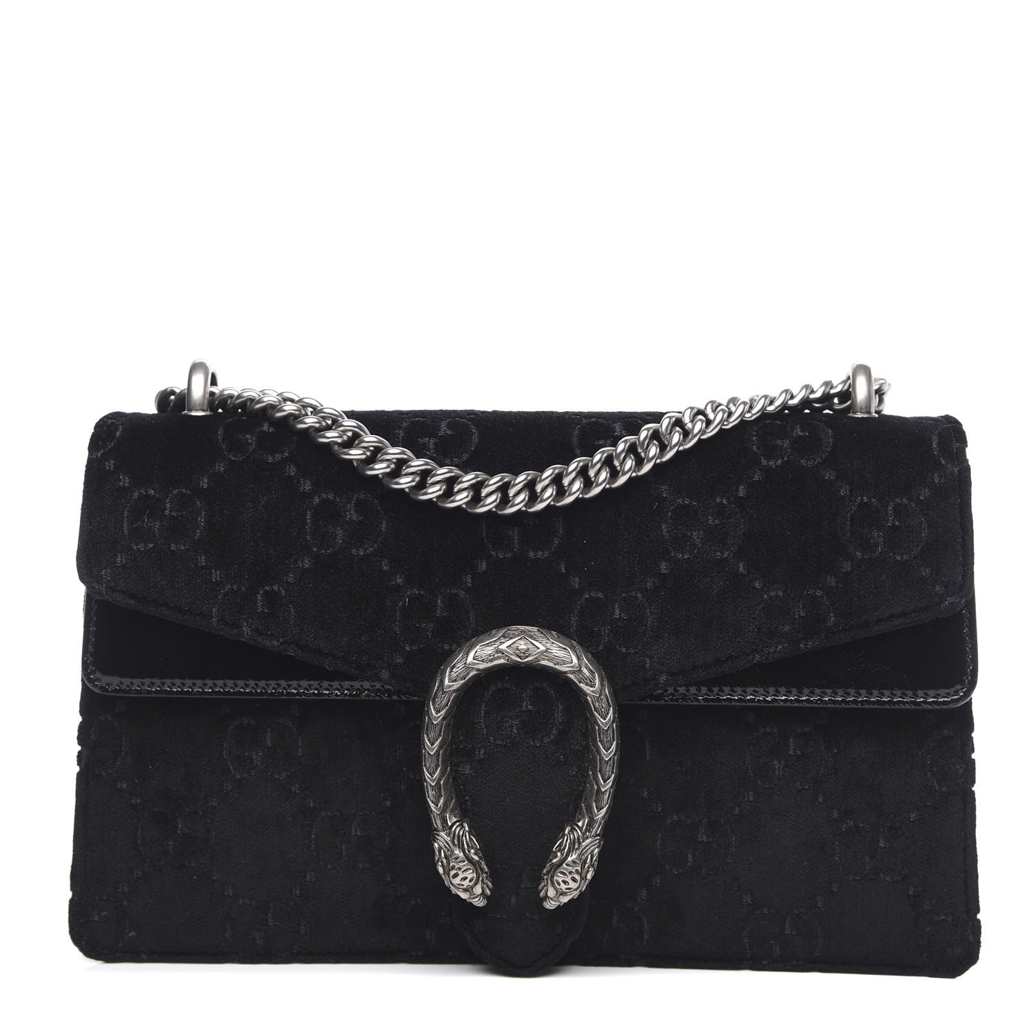 Gucci Velvet GG Monogram Small Dionysus Shoulder Bag Blue Black 1 of 12